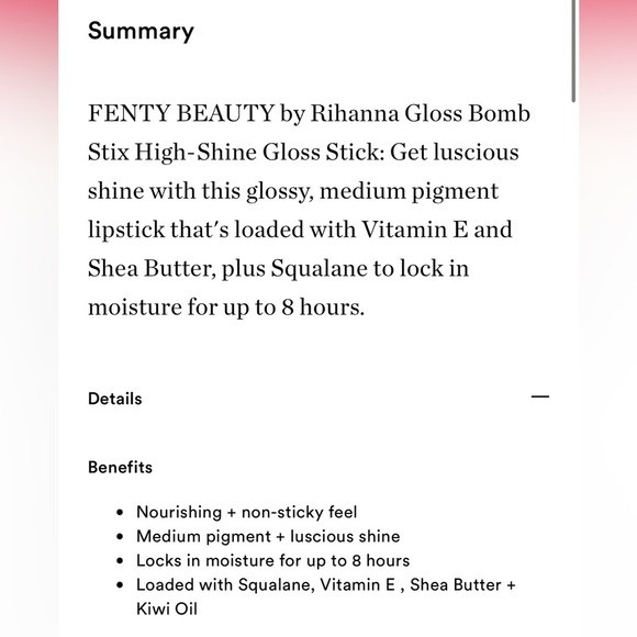 Fenty ‘Two'lip Kiss’ Gloss Bomb Stix High-Shine Gloss Stick - Picture 10 of 10